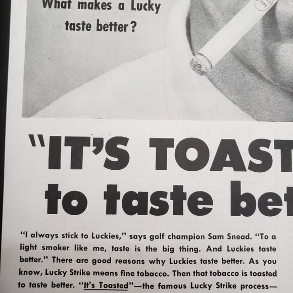 The 11x14 1954 Original Vintage Lucky Strike cigarette advertisement ad - Picture 4 of 5